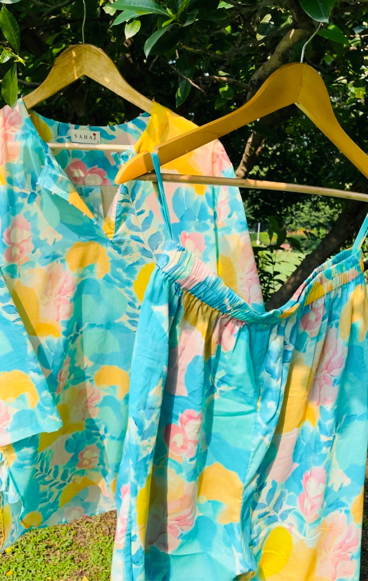 Ocean Bloom — Kurta & Pant Set