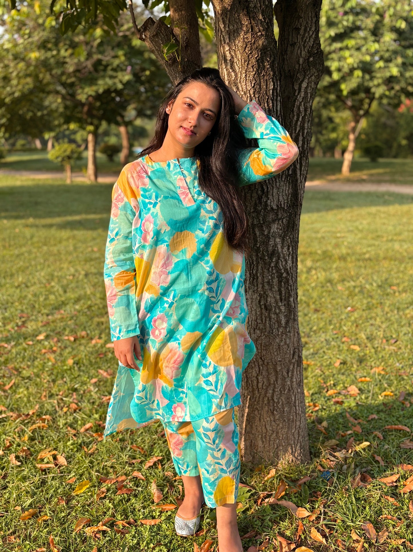 Ocean Bloom — Kurta & Pant Set