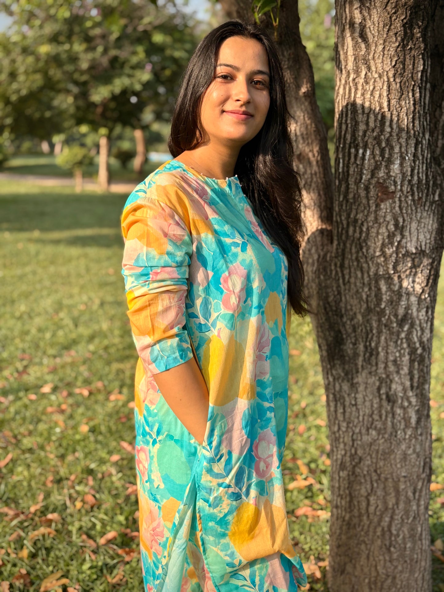 Ocean Bloom — Kurta & Pant Set
