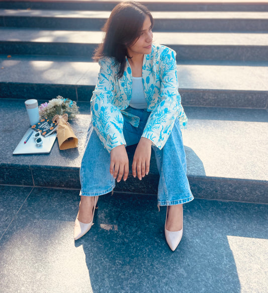 Toile De Jouy Blazer- BLUE